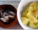 豆乳deエビとじゃがいものパスタ作り方2写真