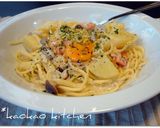 豆乳deエビとじゃがいものパスタ作り方7写真
