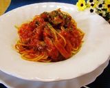 ミートソース缶deなすとベーコンのパスタ作り方4写真