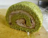抹茶ロールケーキ☆小豆クリーム作り方23写真