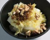 レンジ白菜のちりめん山椒かけクルミ添え作り方2写真