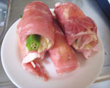 おくらとお芋の肉巻き♬和風トマトソース❤作り方7写真