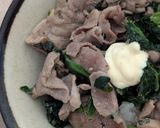 簡単★昼食！豚肉と法蓮草で「ポパイ丼」作り方3写真