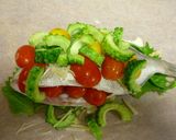 夏野菜と花鯛のレンジで簡単包み蒸し作り方2写真