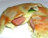 ズッキーニとソーセージの餃子の皮包み焼き作り方6写真