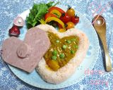 *ハート♡の器deデコカレー*作り方4写真