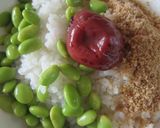 夏のおむすび☆枝豆と梅と胡麻作り方1写真