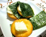 リッツでおつまみ♪海苔バター♪作り方3写真