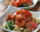 三色炒めのエビチリ風味作り方4写真