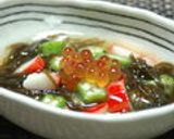 おくらとカニカマの簡単もずく和え作り方4写真