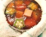 夏☆七夕に梅酒とオクラの冷たいゼリー寄せ作り方5写真