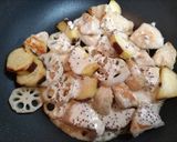 簡単夕飯昼食！薩摩芋と蓮根と鶏肉マスタード炒め作り方11写真
