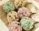 彩りごはんでカラフル！お団子おにぎり作り方5写真