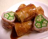 オクラの豚巻き焼き肉味作り方6写真