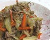 ♪春野菜と牛肉のごまだれ炒め♪作り方7写真