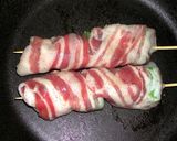 オクラとミニトマトの豚バラ巻き串焼き作り方4写真