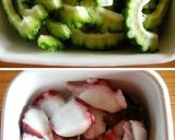 ゴーヤとタコのスイートチリソース炒め作り方1写真