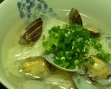 あっさり塩味のあさり汁で冷麦を♪作り方4写真