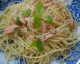 サーモンと玉ねぎのスパゲティ作り方6写真