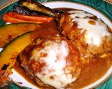 カレー煮込みハンバーグ&焼き野菜作り方6写真
