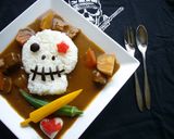 ♪夏野菜でスカル☠☠ฺ☠ฺฺデコカレー♪作り方10写真
