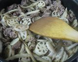 割り下de！牛肉＊ごぼう＊れんこん柳川風作り方5写真