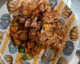レンジ中華風クリーム餃子味オムライス弁当作り方4写真