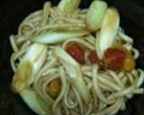 トマトとネギのソース焼うどん☆作り方4写真