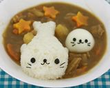 【デコカレー】アザラシ親子カレー♪作り方4写真
