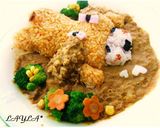 のほほ～ん犬♡デコ♡オムカレー作り方8写真