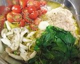 モロヘイヤの冷製パスタ作り方3写真