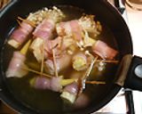 簡単！おしゃれ☆巻き巻きベーコンのスープ作り方5写真