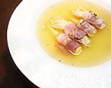 簡単！おしゃれ☆巻き巻きベーコンのスープ作り方6写真