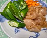 台湾家庭料理*オクラとささ身の炒め物作り方1写真