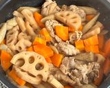 豚肉と根菜類の炒め煮　作りおきに作り方3写真