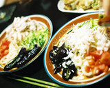 揚げナスと冷しゃぶのごま味噌だれうどん作り方4写真