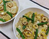 簡単鶏挽肉と竹輪の親子丼♬作り方3写真