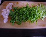チンゲン菜とホタテのガーリック炒飯作り方1写真