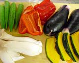 鶏肉と夏野菜の揚げびたし作り方1写真