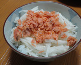 長いもの焼鮭ほぐしのせごはん。＾ω＾作り方4写真