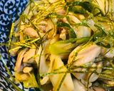 鶏肉のあまからネギ焼きうどん作り方4写真