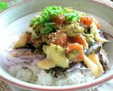 ＊　サーモンアボカド丼　＊作り方4写真
