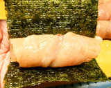 ささみの梅しそ海苔巻き焼き作り方4写真
