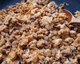 節約☆豚粗挽きひき肉とたまごのそぼろ丼作り方4写真