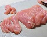 鶏むね肉と三つ葉のオイスター炒め作り方1写真