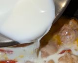 簡単具沢山・鶏肩肉のカルボナーラ風パスタ作り方4写真