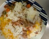 レンジ簡単梅クリームパエリア風味炒飯弁当作り方9写真