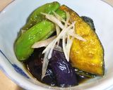 お酢とビタミンで元気！夏野菜の揚げびたし作り方4写真