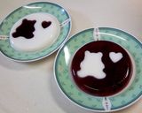 グレープジュースと牛乳で２色の寒天ゼリー作り方4写真