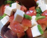 オクラとトマトの豆腐のポン酢和え作り方2写真
